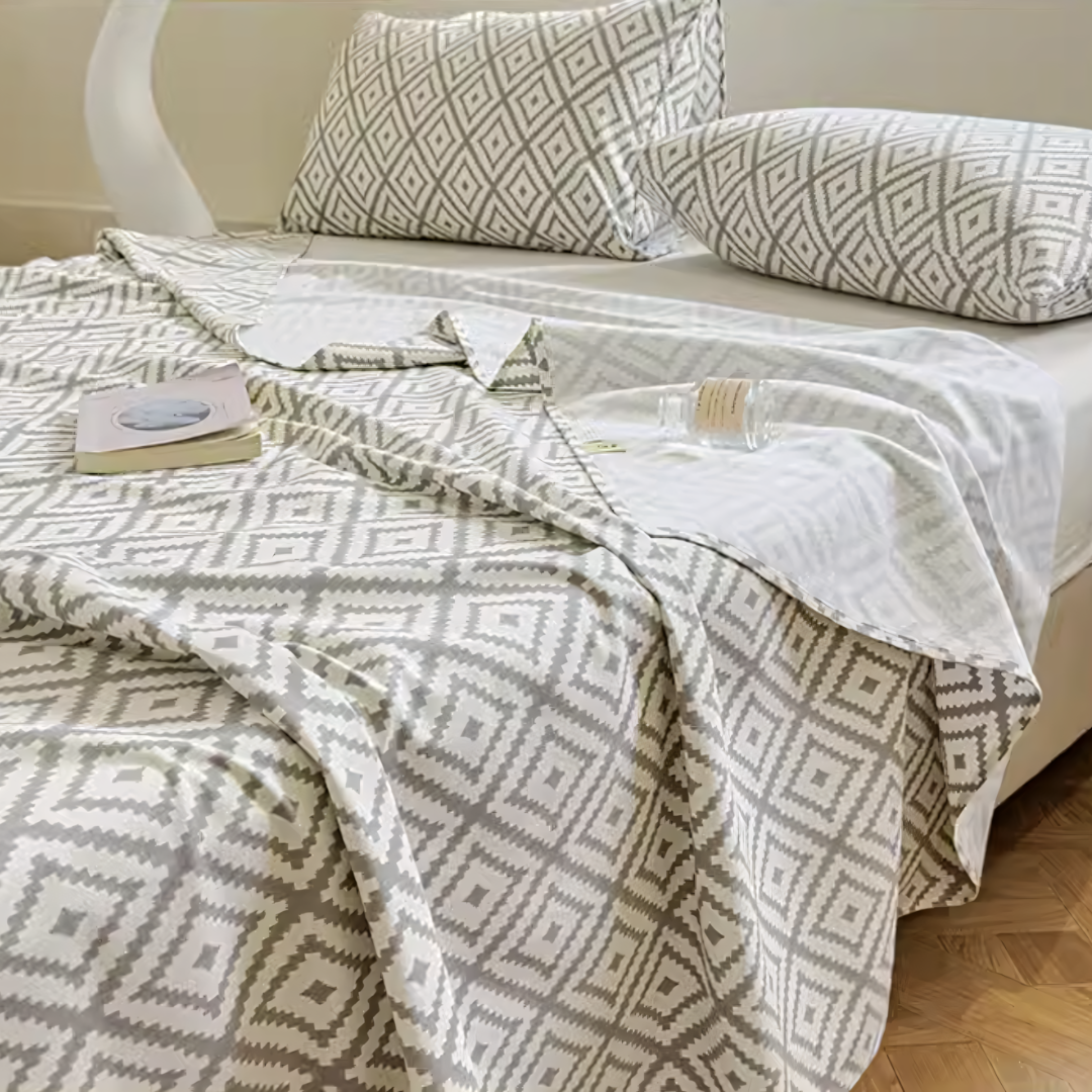 Hand Woven Cotton Flat Sheet Set