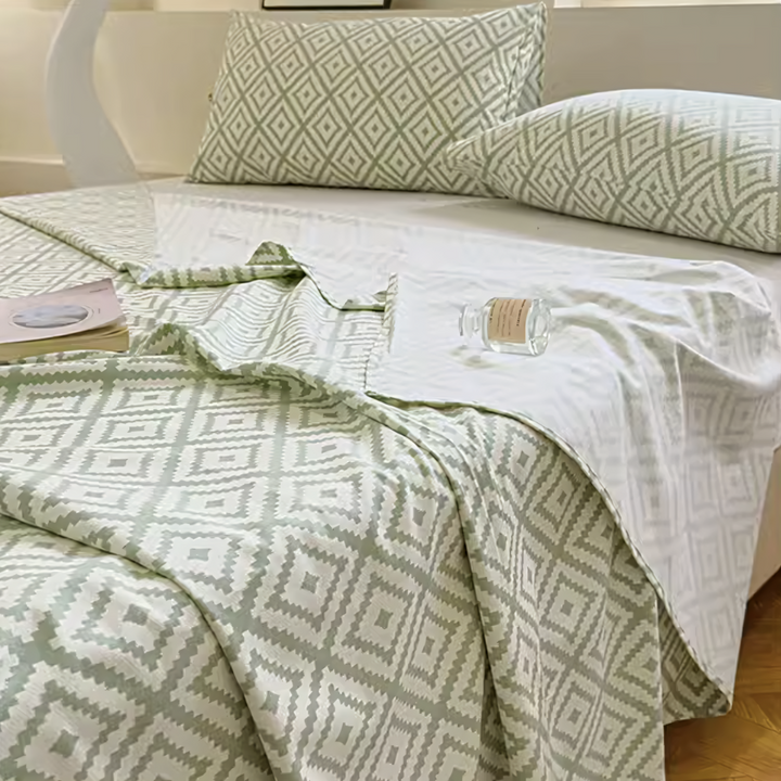 Hand Woven Cotton Flat Sheet Set